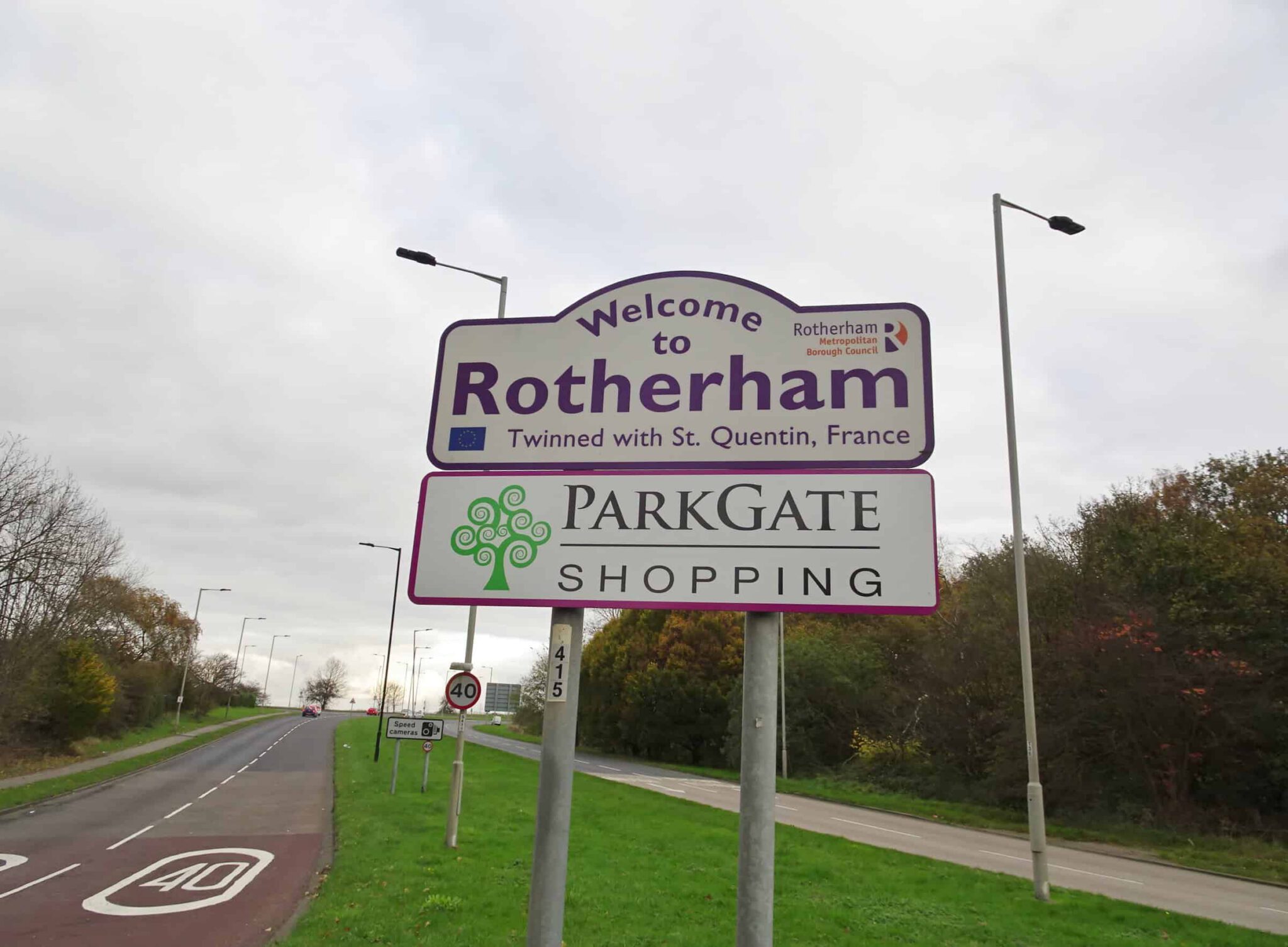 A photo of a welcome to Rotherham sign