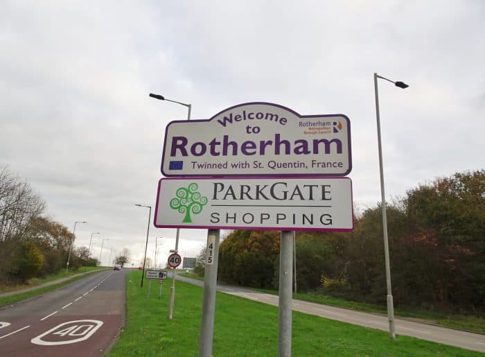 A photo of a welcome to Rotherham sign