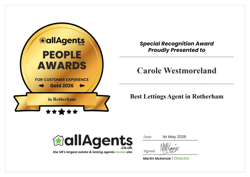 Best Lettings Agent in Rotherham - allAgents People Awards 2026